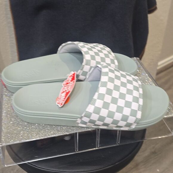 Vans La Costa Checkboard Slide Sandals - Iceberg Green/White main image 9
